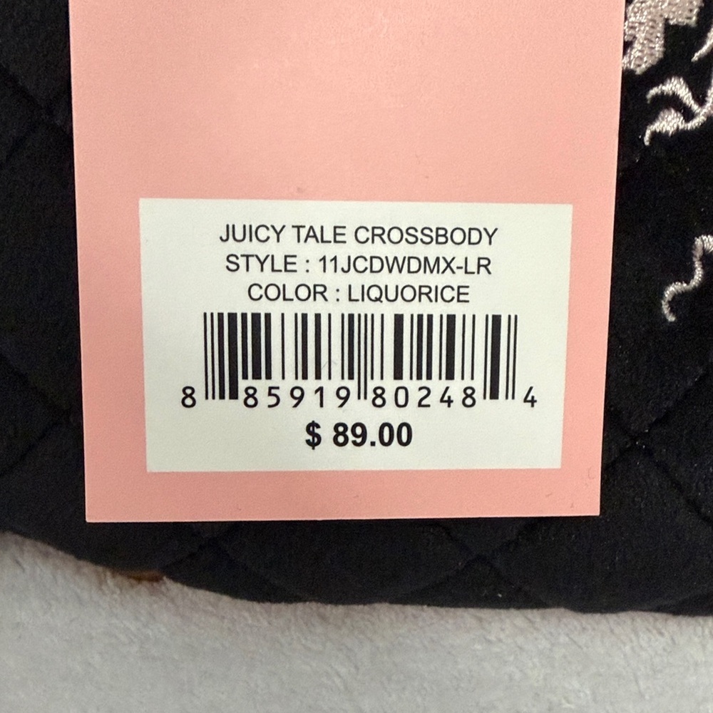 Juicy Couture | Velour Crest Satchel | Pink Black Y2K Glam | NWT - Picture 4 of 16